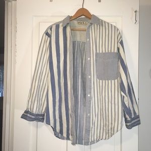 Cute Vintage Striped Button Down Long Sleeve! Sz S